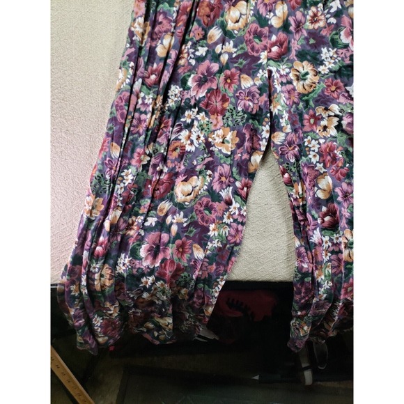 VTG Chorus Line Romper Womens Medium Multicolor Floral Long Sleeve Modern Casual - Picture 2 of 7